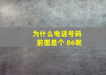 为什么电话号码前面是个 86呢